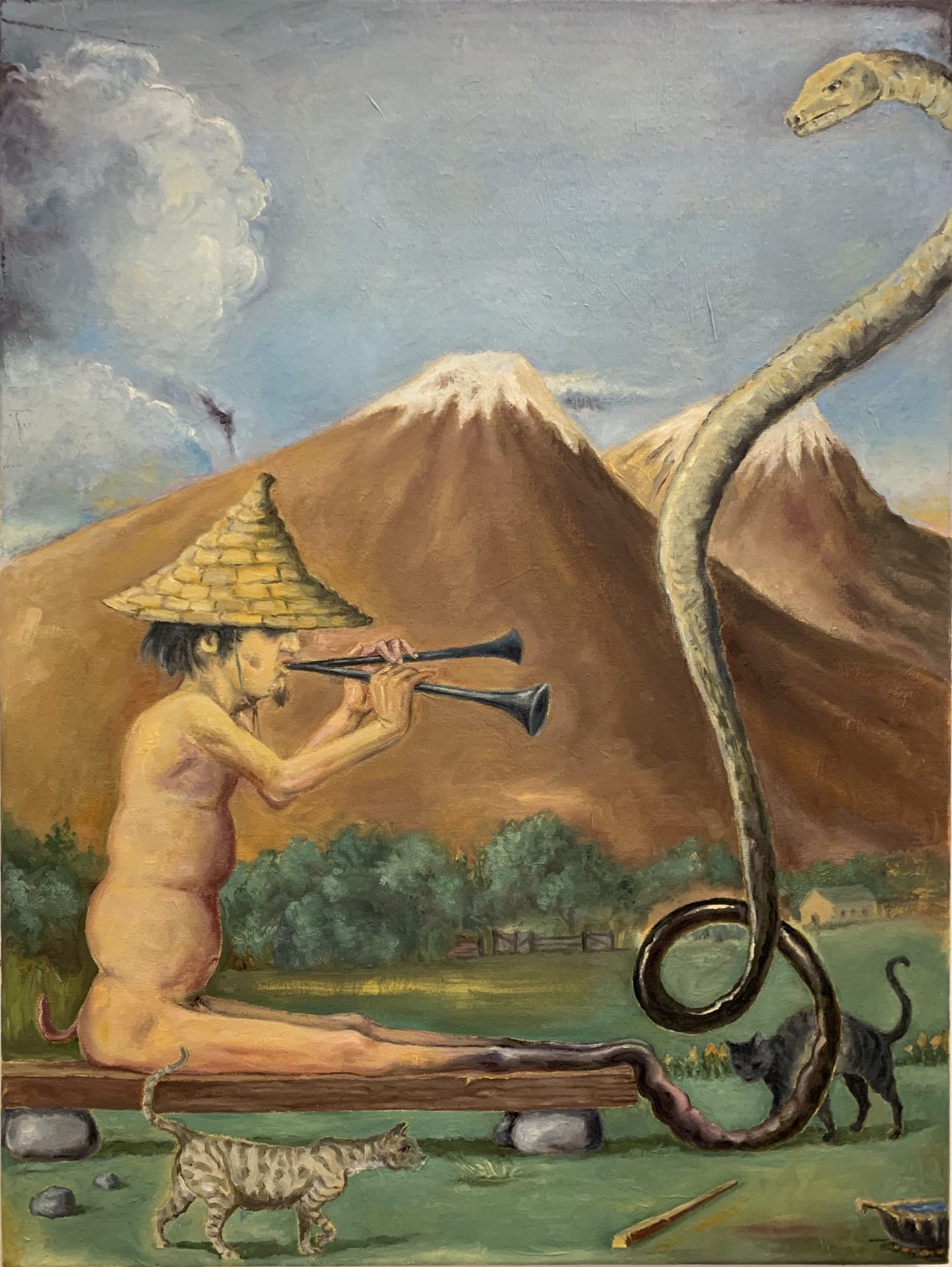 Snake Charmer • 24 x 18 inches • oil on canvas • 2021  ©Tony Geiger